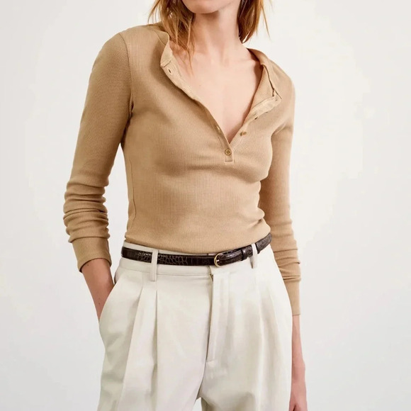 Nili Lotan ribbed wool silk cashmere blend sweater top - Picture 1 of 8
